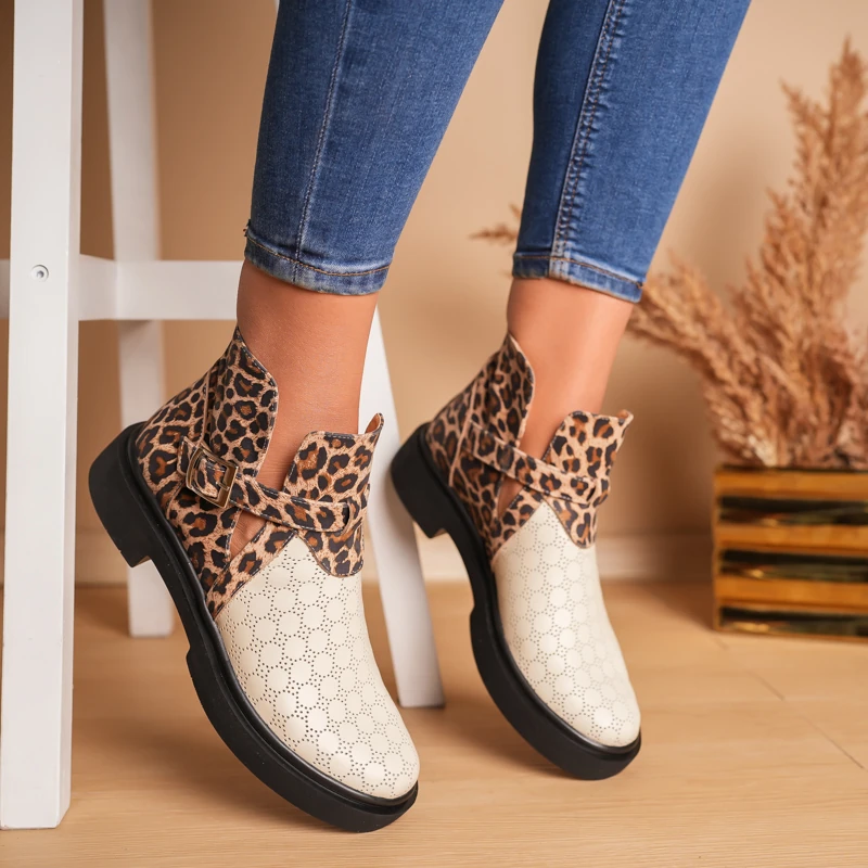 Ghete piele naturală, Lovely Leopard 1 Ghete piele naturală, Lovely Leopard 1