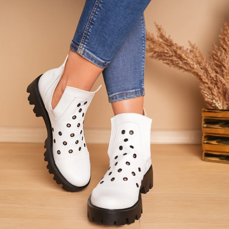 Ghete primăvară piele naturală Black Dots 2 Ghete primăvară piele naturală Black Dots 2