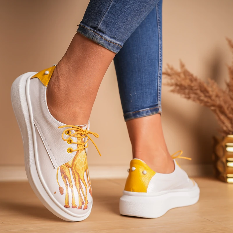 Pantofi casual piele naturală Cute Giraffes 2 Pantofi casual piele naturală Cute Giraffes 2