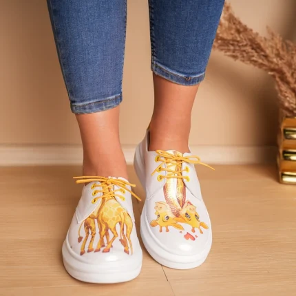 Pantofi casual piele naturală Cute Giraffes 4