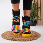 Ghete damă piele naturală Cheerful Rainbow 3
