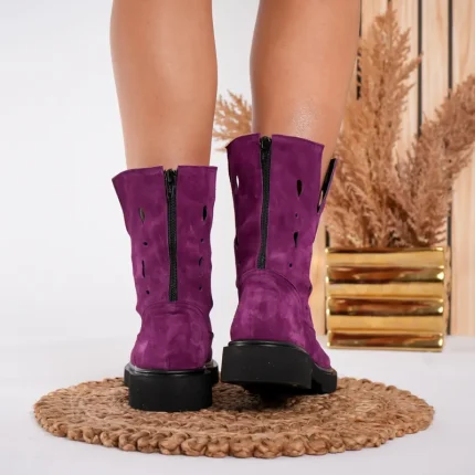 Ghete primăvară piele naturală Purest Purple 4