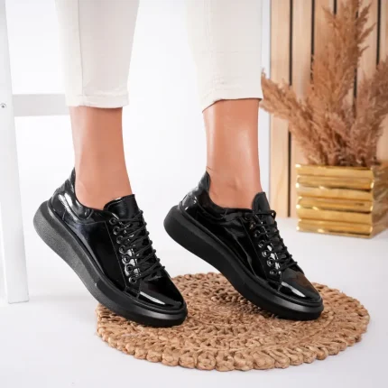 Pantofi casual piele naturală All Black 4