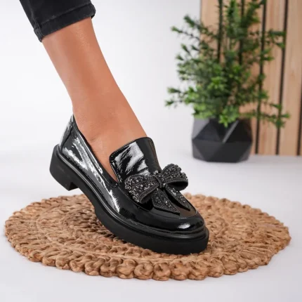Pantofi casual piele naturală Glamourous Black