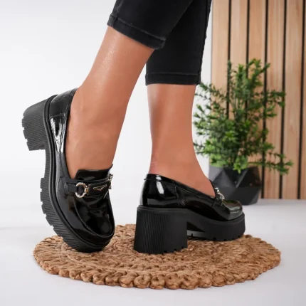 Pantofi casual piele naturală Retro Black 4