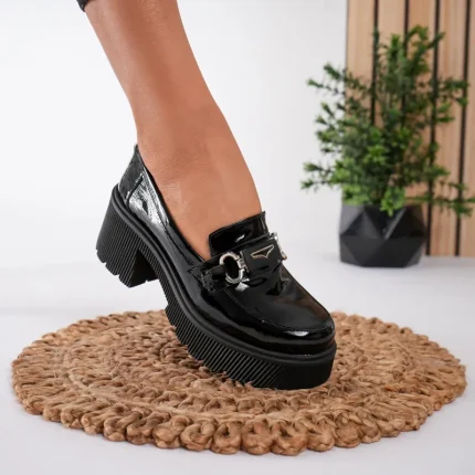 Pantofi casual piele naturală Retro Black